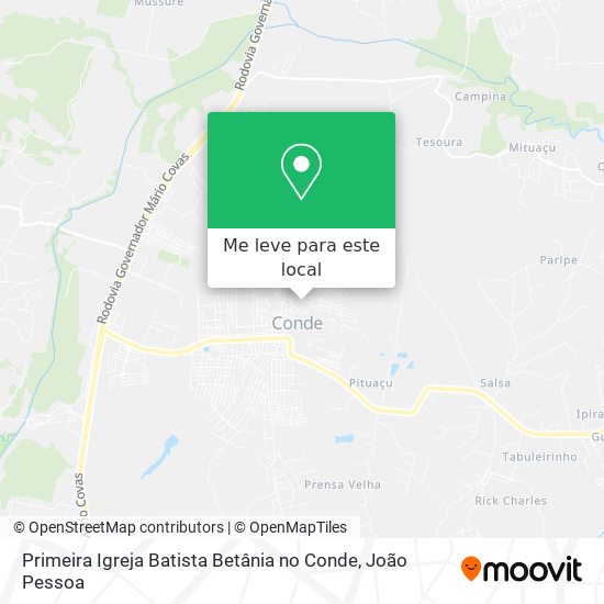 Primeira Igreja Batista Betânia no Conde mapa