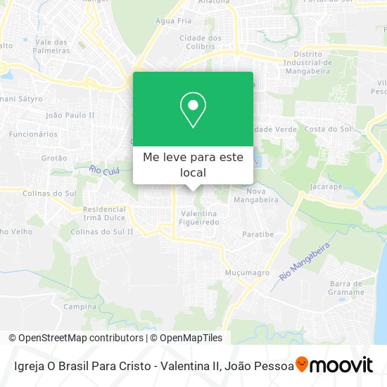 Igreja O Brasil Para Cristo - Valentina II mapa