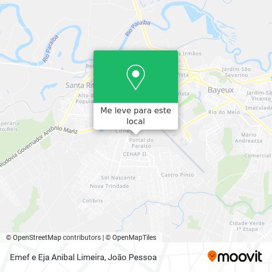 Emef e Eja Anibal Limeira mapa