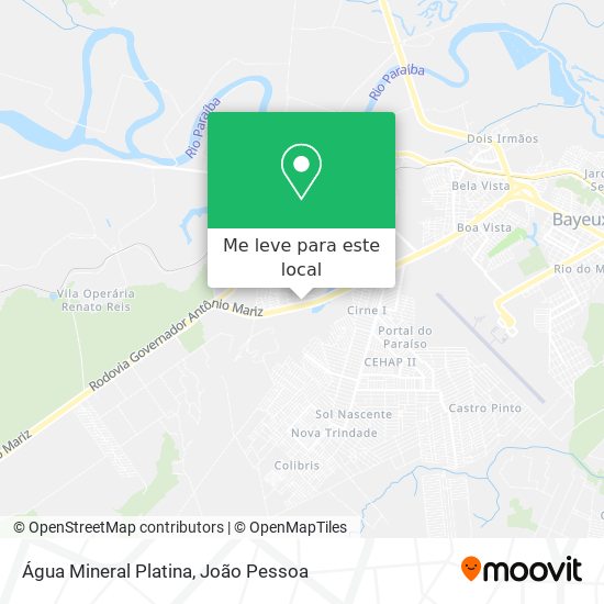 Água Mineral Platina mapa