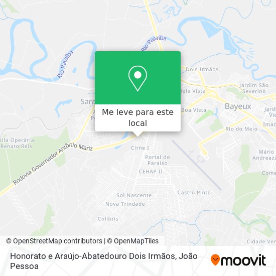 Honorato e Araújo-Abatedouro Dois Irmãos mapa