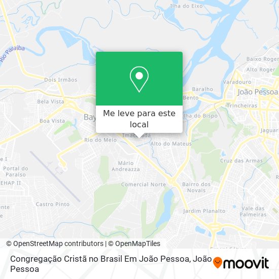 Congregação Cristã no Brasil Em João Pessoa mapa