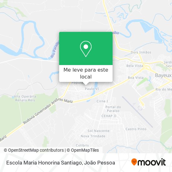 Escola Maria Honorina Santiago mapa