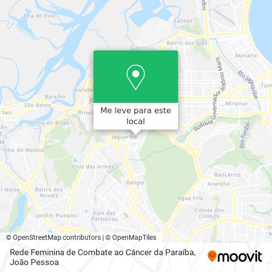 Rede Feminina de Combate ao Câncer da Paraíba mapa