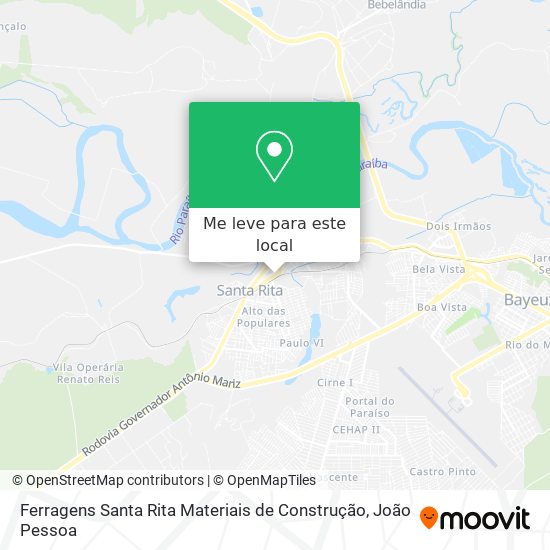 Ferragens Santa Rita Materiais de Construção mapa