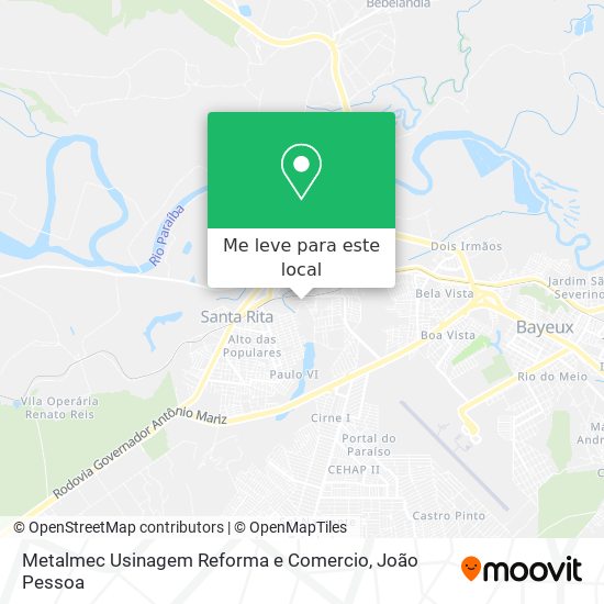 Metalmec Usinagem Reforma e Comercio mapa