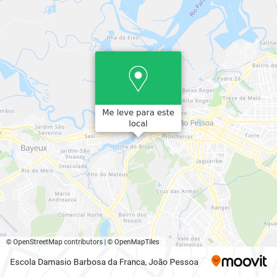 Escola Damasio Barbosa da Franca mapa