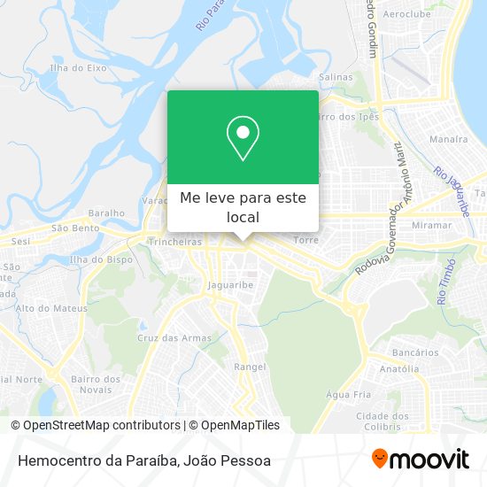 Hemocentro da Paraíba mapa