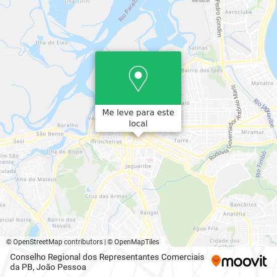 Conselho Regional dos Representantes Comerciais da PB mapa