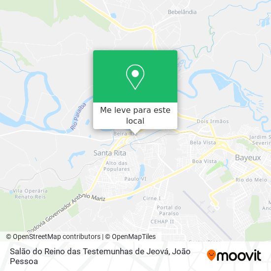 Salão do Reino das Testemunhas de Jeová mapa