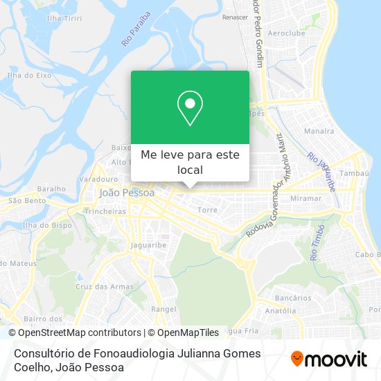 Consultório de Fonoaudiologia Julianna Gomes Coelho mapa