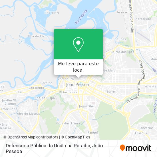 Defensoria Pública da União na Paraíba mapa