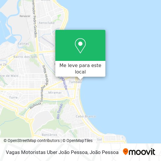 Vagas Motoristas Uber João Pessoa mapa