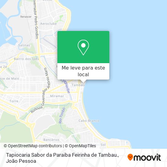 Tapiocaria Sabor da Paraiba Feirinha de Tambau. mapa