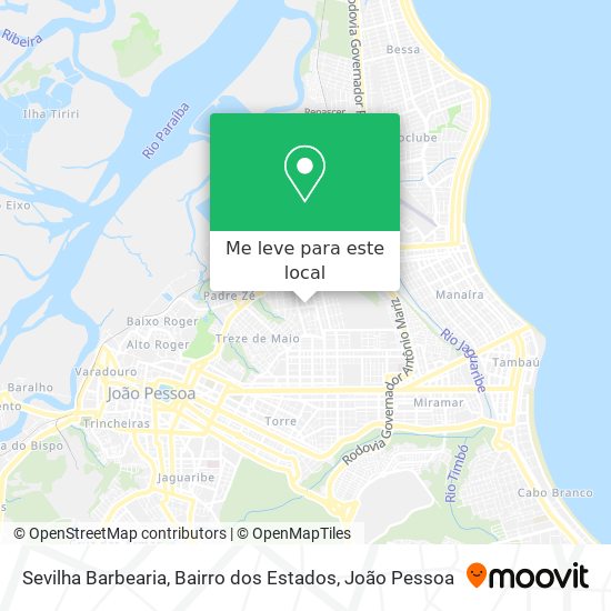 Sevilha Barbearia, Bairro dos Estados mapa