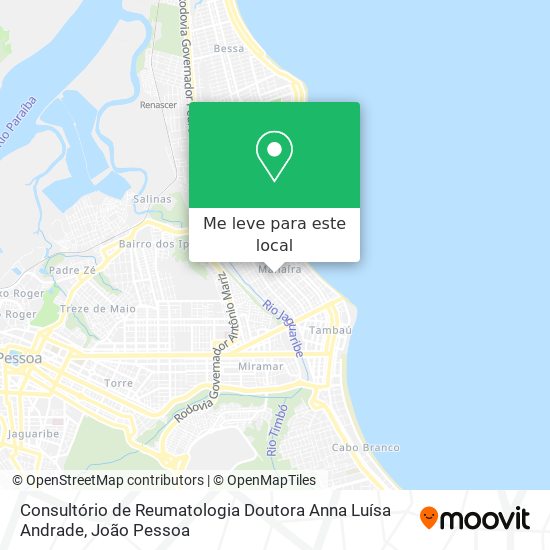 Consultório de Reumatologia Doutora Anna Luísa Andrade mapa