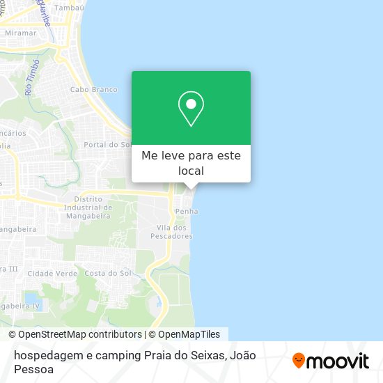 hospedagem e camping Praia do Seixas mapa