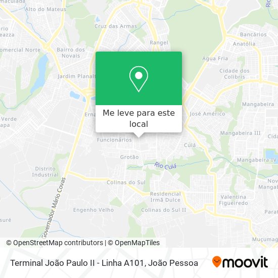 Terminal João Paulo II - Linha A101 mapa