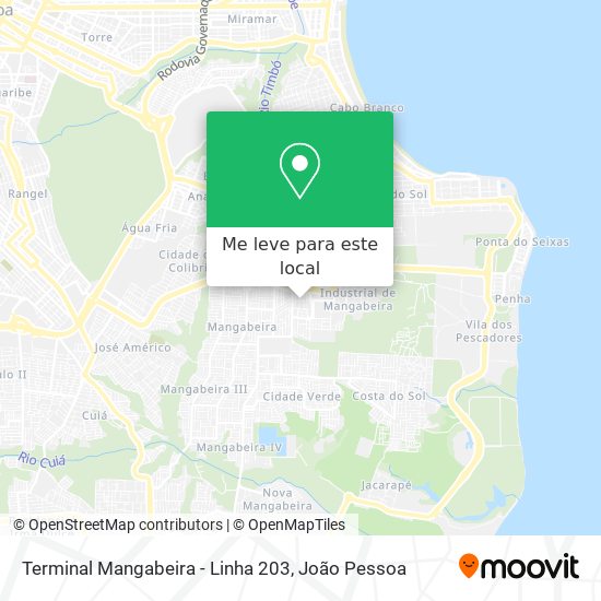 Terminal Mangabeira - Linha 203 mapa