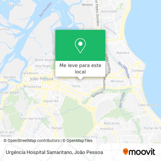 Urgência Hospital Samaritano mapa