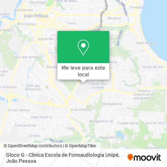 Gloco G - Clínica Escola de Fonoaudiologia Unipê mapa