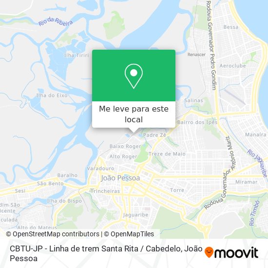 CBTU-JP - Linha de trem Santa Rita / Cabedelo mapa