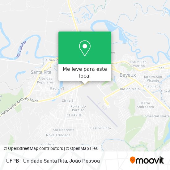UFPB - Unidade Santa Rita mapa