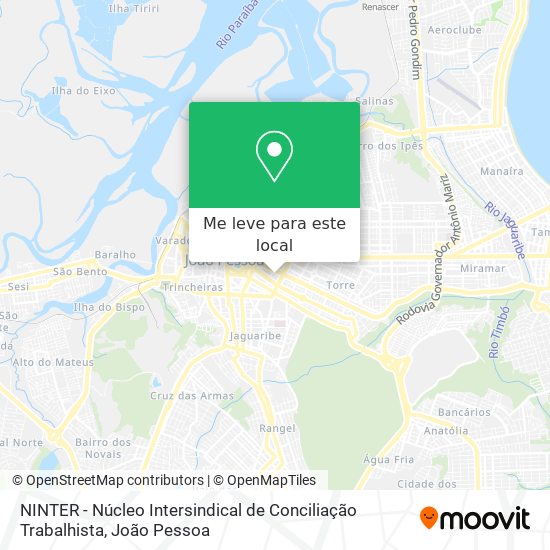 NINTER - Núcleo Intersindical de Conciliação Trabalhista mapa