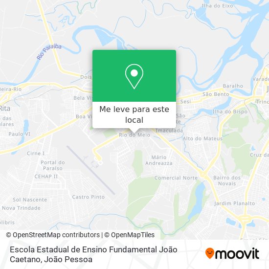 Escola Estadual de Ensino Fundamental João Caetano mapa