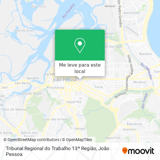 Tribunal Regional do Trabalho 13ª Região mapa