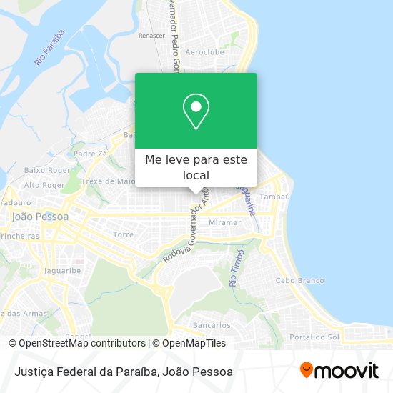 Justiça Federal da Paraíba mapa