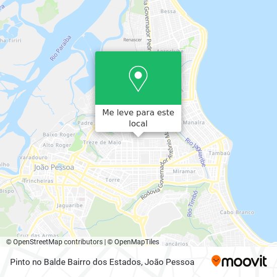 Pinto no Balde Bairro dos Estados mapa