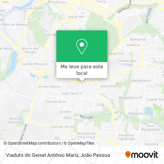 Viaduto do Geisel Antônio Mariz mapa