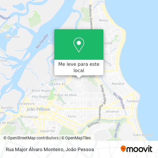Rua Major Álvaro Monteiro mapa