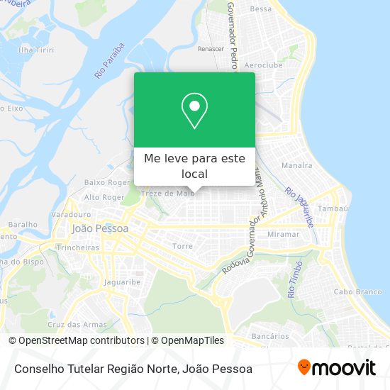 Conselho Tutelar Região Norte mapa