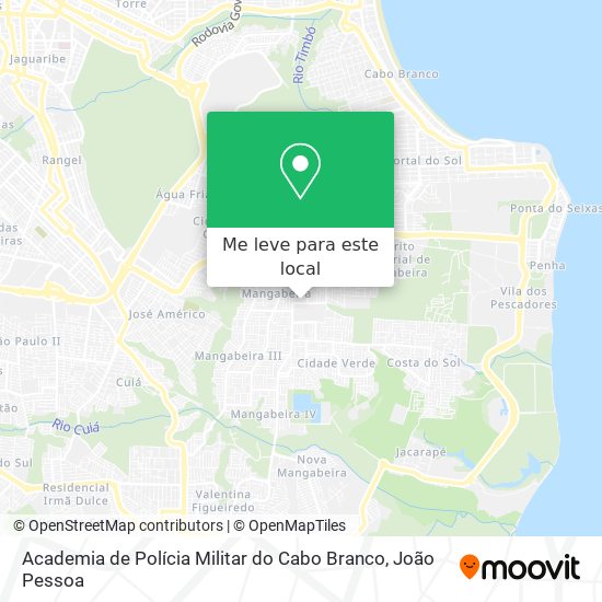 Academia de Polícia Militar do Cabo Branco mapa