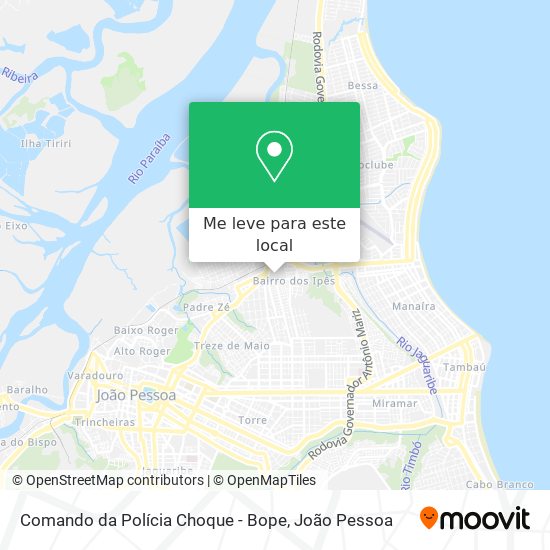 Comando da Polícia Choque - Bope mapa