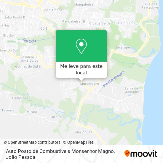 Auto Posto de Combustiveis Monsenhor Magno mapa