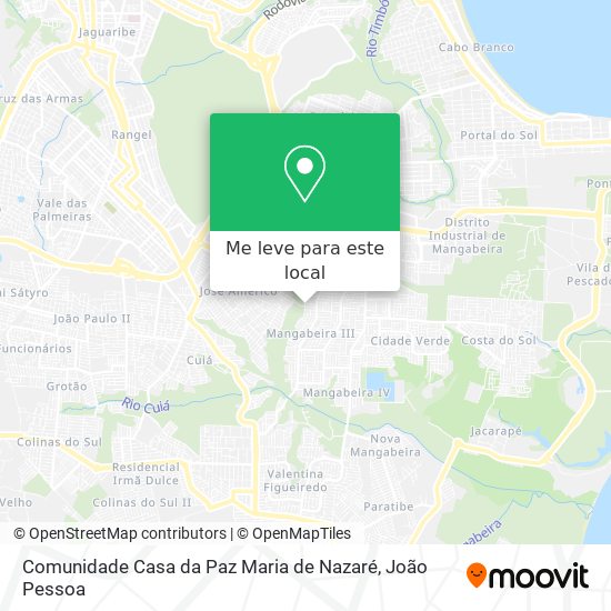 Comunidade Casa da Paz Maria de Nazaré mapa