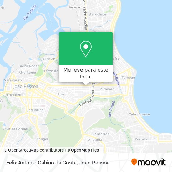Félix Antônio Cahino da Costa mapa