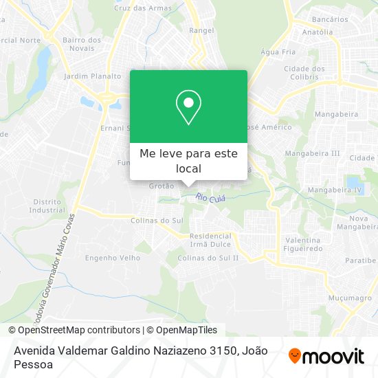 Avenida Valdemar Galdino Naziazeno 3150 mapa