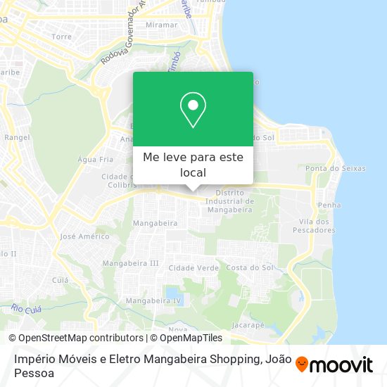 Império Móveis e Eletro Mangabeira Shopping mapa