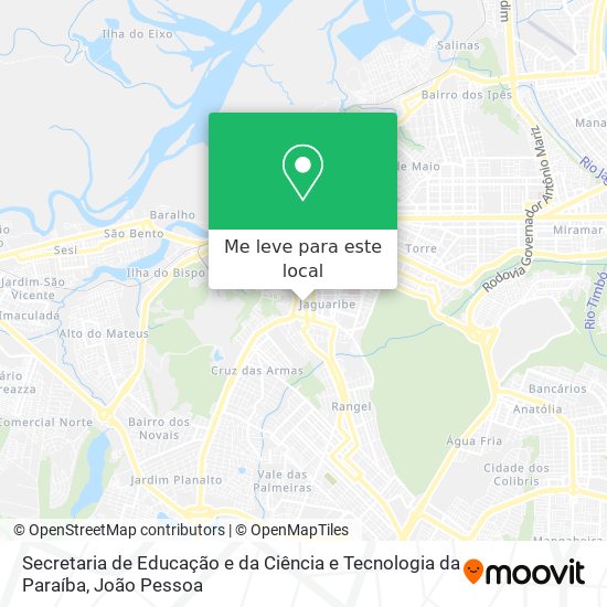 Secretaria de Educação e da Ciência e Tecnologia da Paraíba mapa