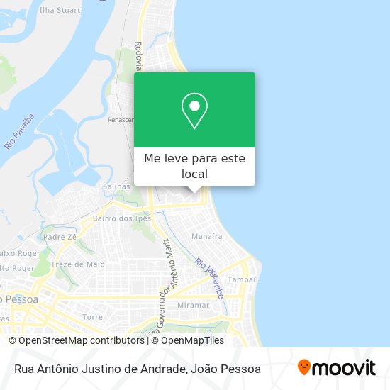 Rua Antônio Justino de Andrade mapa