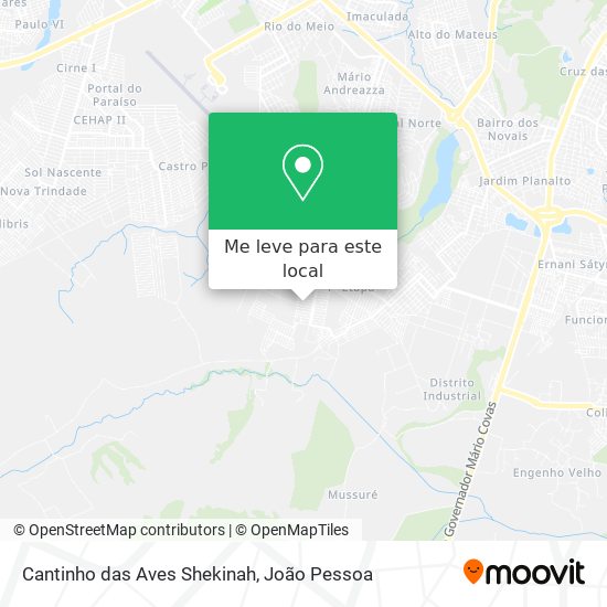 Cantinho das Aves Shekinah mapa