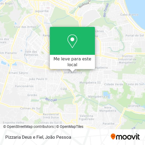 Pizzaria Deus e Fiel mapa