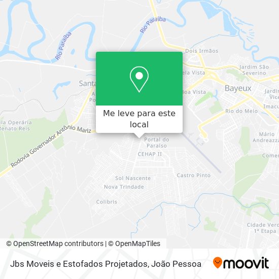 Jbs Moveis e Estofados Projetados mapa