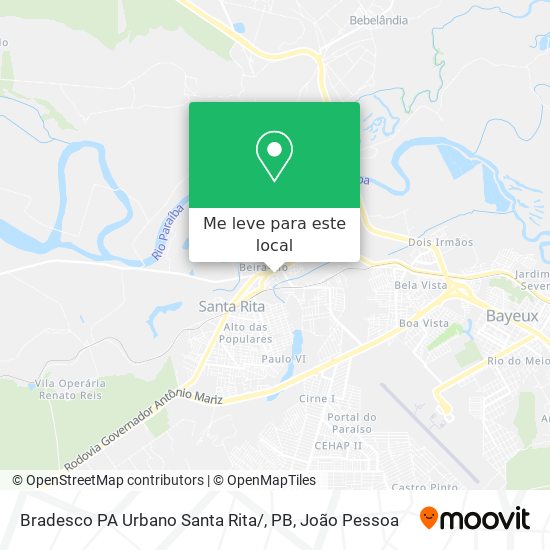 Bradesco PA Urbano Santa Rita / , PB mapa