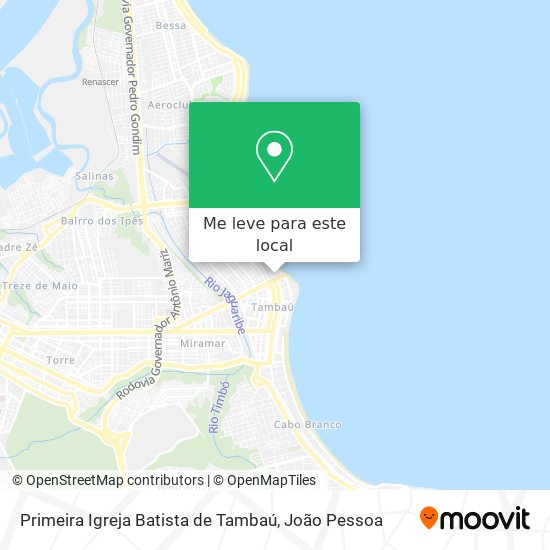 Primeira Igreja Batista de Tambaú mapa