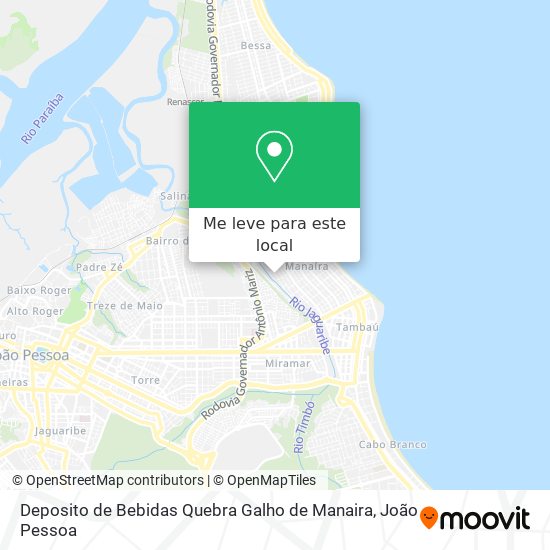 Deposito de Bebidas Quebra Galho de Manaira mapa